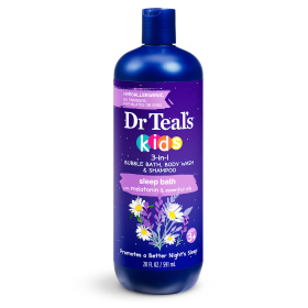 Dr Teal's Kids 3-in-1 Bubble Bath, Body Wash & Shampoo, Sleep Bath with Melatonin, 20 fl oz