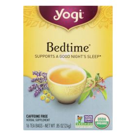 Yogi Bedtime Herbal Tea Caffeine Free Chamomile - 16 Tea Bags - Case Of 6