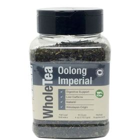 WHOLETEA Natural Oolong Imperial, 4 oz(113.5 gm) Full Leaf Gourmet Jar - Makes 55 Cups - Low Caffeine - Digestive Support