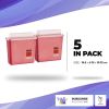 Pack of 10 Translucent Red Sharps Container with Biohazard Symbol 10.5 x 4.75 x 10.75 Sharps Disposal Container with Locking Lid. 1.25 Gallon Nestable