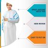 Disposable Isolation Gown. White Polypropylene 50 gsm Frock with Waterproof Microporous Film. Large Laminated Body Protective Lab Coat with Elastic Wr