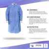 Disposable Lab Coat. Pack of 10 Blue Disposable Gowns Medium. 40 gsm SMS Surgical Gowns with Knit Wrists; Knit Collar; 3 Pockets. Non-Sterile Medical