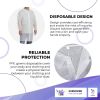 AMZ Disposable Gowns Small. Pack of 10 Adult Surgical Gowns. 35 gsm Polypropylene Lab Coat Disposable Collar Gowns with Long Sleeves and Elastic Wrist