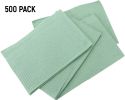 Patient Bibs 13 x 18. Pack of 500 Disposable Waffle Towels 2-ply Tissue /1-ply Poly Construction White Absorbent Towels Multipurpose Eco Friendly