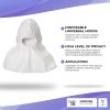 Disposable Anti-Static Hoods. Pack of 25 Cleanroom White Hoods. Universal Film Coated Hood with Elasticized Face Opening. Lint Free Non-Examination Ho