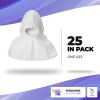 Disposable Anti-Static Hoods. Pack of 25 Cleanroom White Hoods. Universal Film Coated Hood with Elasticized Face Opening. Lint Free Non-Examination Ho