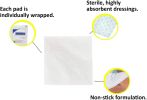 Dukal Non-Woven Sponges 3" x 3". Pack of 25 Sterile Non-Woven Dressings for Wound Protection; Cleansing; Cushioning. Highly Absorbent 4-ply dressings.