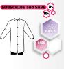 Lab Coat Disposable. Pack of 10 White Surgical Gowns Medium. 60 gm/m2 SMS Disposable Gowns with Filtration. Non-Sterile Medical Gowns with snap front;