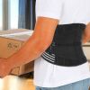 Back Support Brace Breathable Mesh Lumbar Support Belt Adjustable Lower Back Brace with Stays and Springs for Pain Relief for Men Women